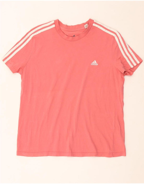 ADIDAS Womens T-Shirt Top UK 20/22 XL Pink Cotton