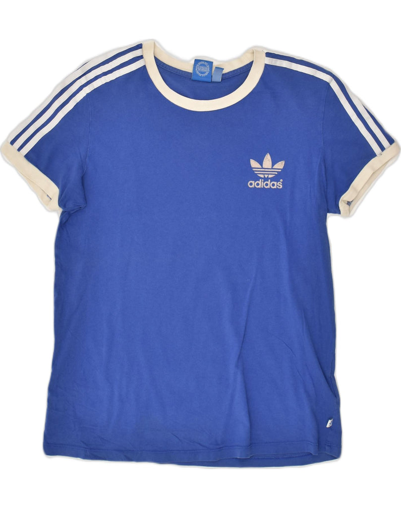 ADIDAS Womens T-Shirt Top UK 12 Medium Blue Cotton | Vintage Adidas | Thrift | Second-Hand Adidas | Used Clothing | Messina Hembry 