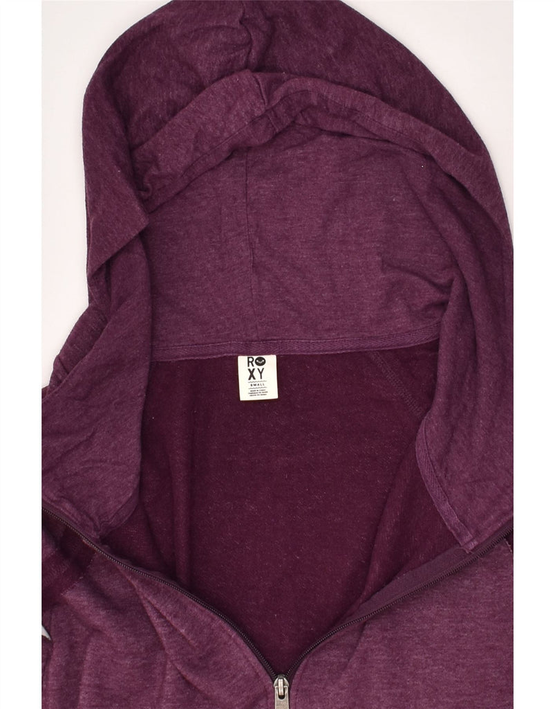 ROXY Womens Zip Hoodie Sweater UK 10 Small Purple Cotton | Vintage Roxy | Thrift | Second-Hand Roxy | Used Clothing | Messina Hembry 