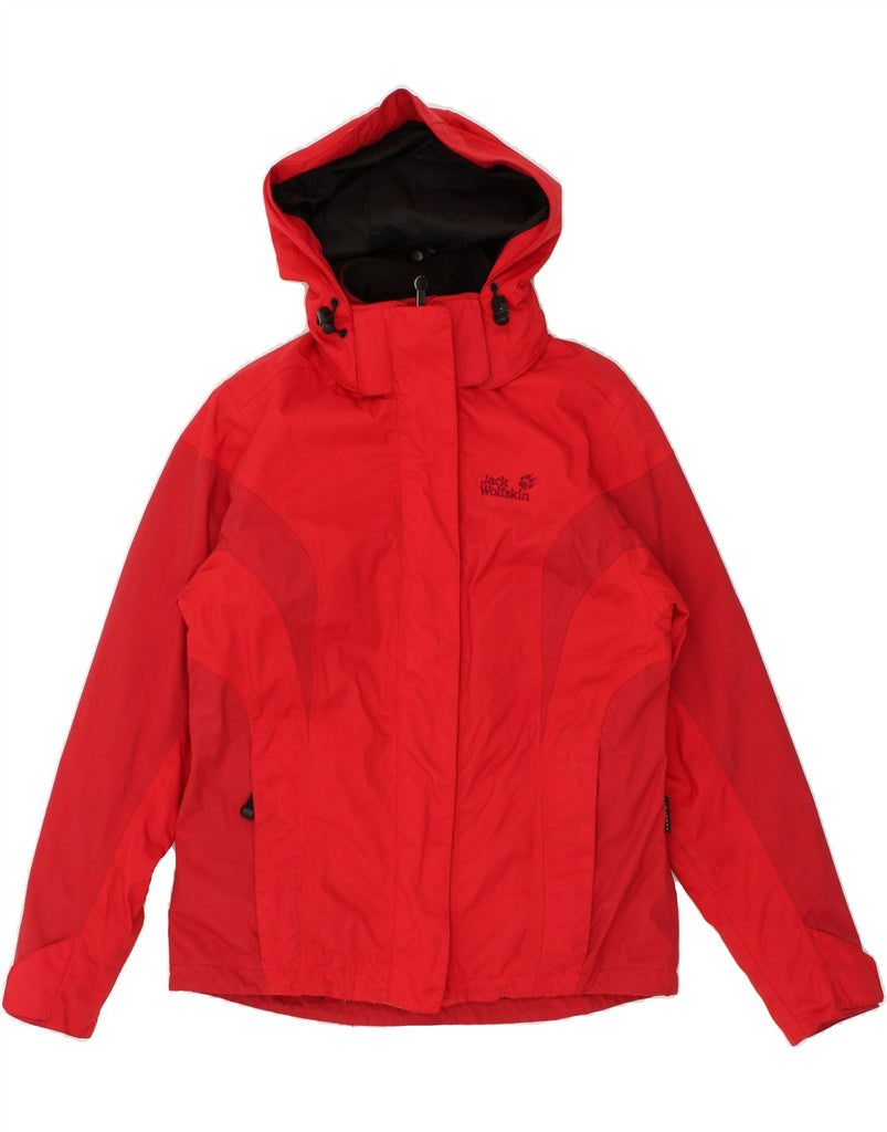 JACK WOLFSKIN Womens Hooded Windbreaker Jacket UK 10 Small  Red Polyamide | Vintage Jack Wolfskin | Thrift | Second-Hand Jack Wolfskin | Used Clothing | Messina Hembry 