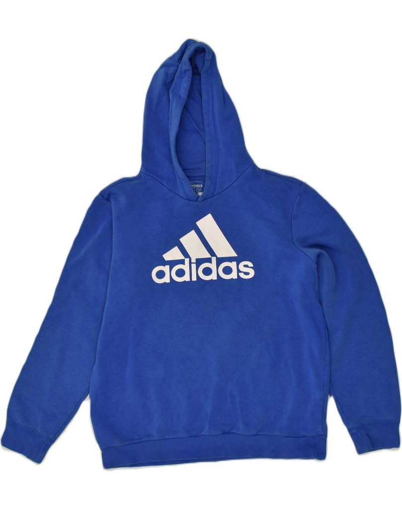 ADIDAS Boys Graphic Hoodie Jumper 15-16 Years Blue Cotton | Vintage Adidas | Thrift | Second-Hand Adidas | Used Clothing | Messina Hembry 