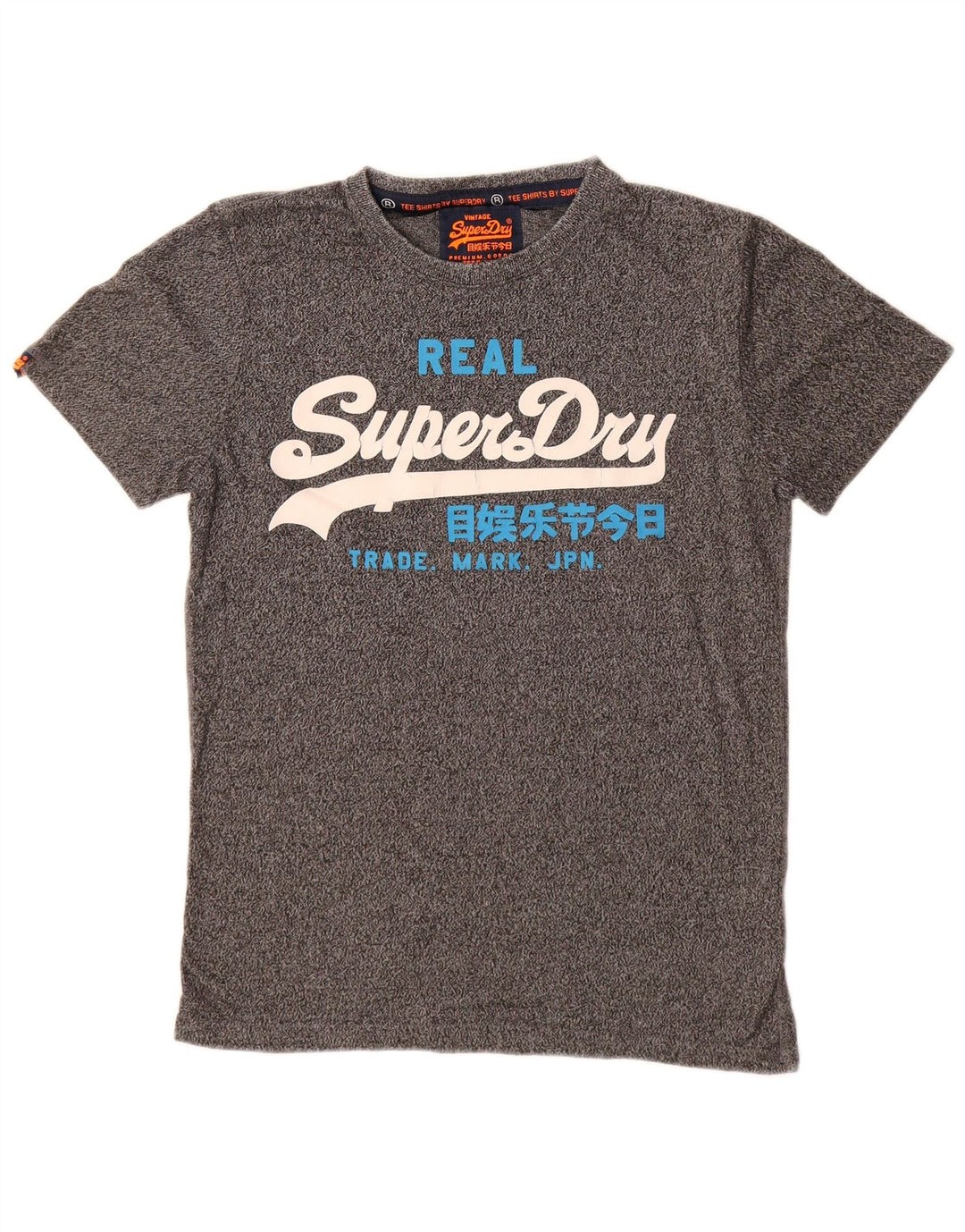 SUPERDRY Mens Graphic T-Shirt Top Small Grey Cotton