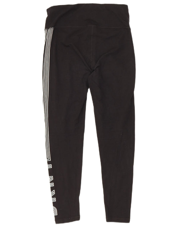 Dkny Womens Graphic Leggings Small Black Cotton