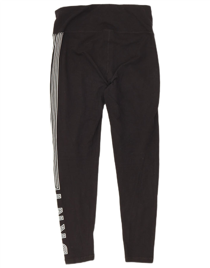 Dkny Womens Graphic Leggings Small Black Cotton