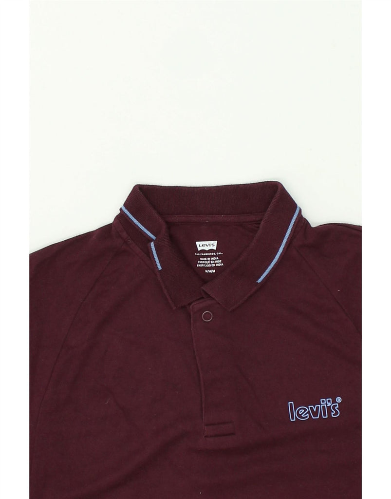 LEVI'S Mens Graphic Polo Shirt Medium Burgundy Cotton | Vintage Levi's | Thrift | Second-Hand Levi's | Used Clothing | Messina Hembry 