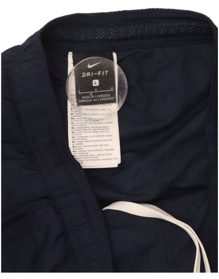NIKE Mens Tracksuit Trousers Large  Navy Blue Polyester