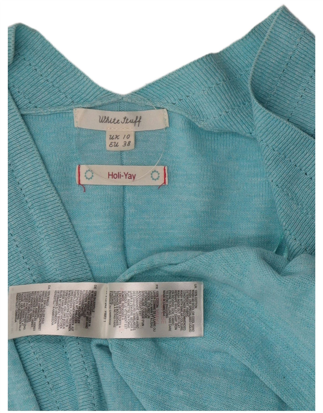 White Stuff Womens Bolero Jumper UK 10 Small Green Cotton