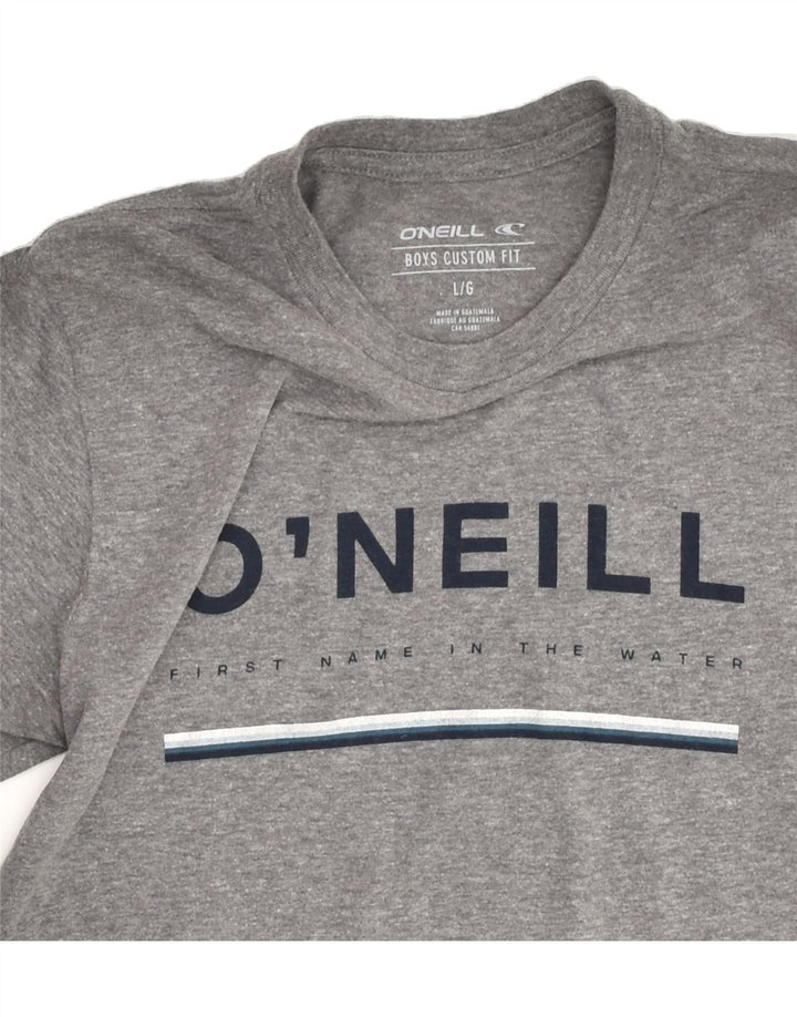 O'NEILL Boys Custom Fit Graphic T-Shirt Top 10-11 Years Large Grey Cotton | Vintage O'Neill | Thrift | Second-Hand O'Neill | Used Clothing | Messina Hembry 