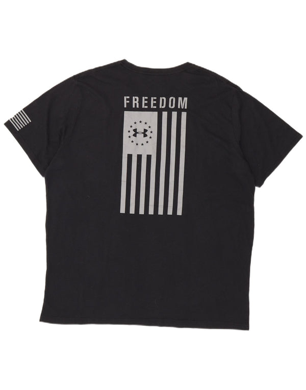 UNDER ARMOUR Mens Heat Gear Graphic T-Shirt Top 3XL Black