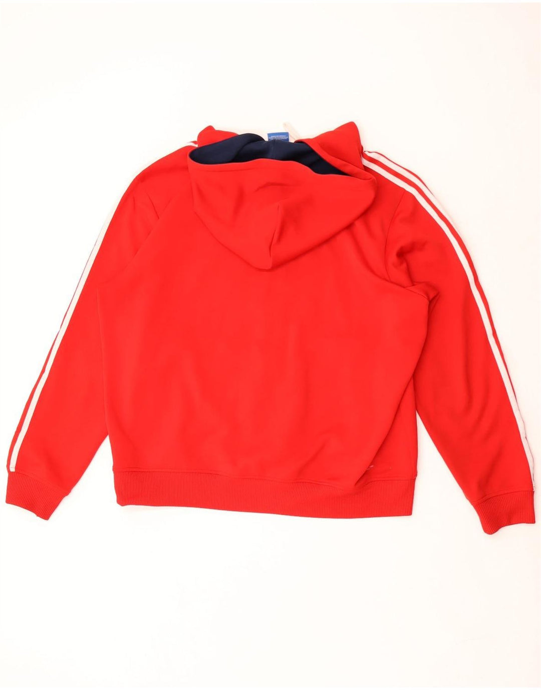 Adidas Mens Zip Hoodie Sweater XL Red Polyester