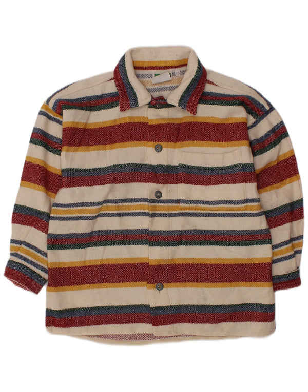 BENETTON Boys Flannel Shirt 3-4 Years XS Multicoloured Striped