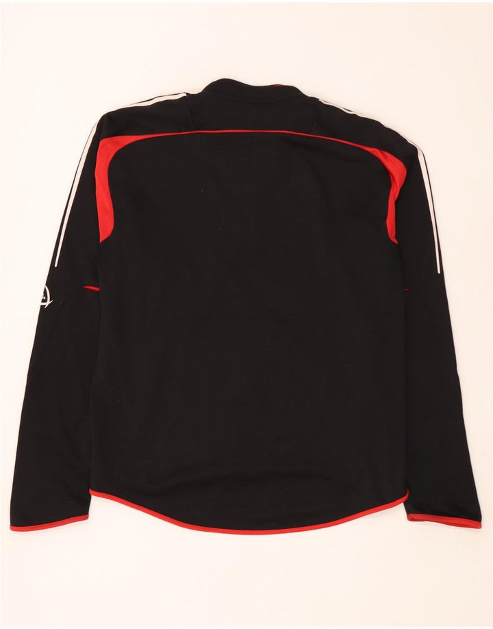 Adidas Mens Zip Neck Pullover Tracksuit Top Large Black Colourblock