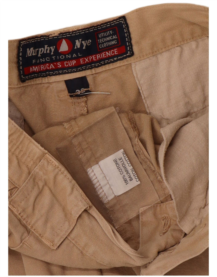 Murphy & Nye Mens Cargo Shorts W34 Large Beige Cotton
