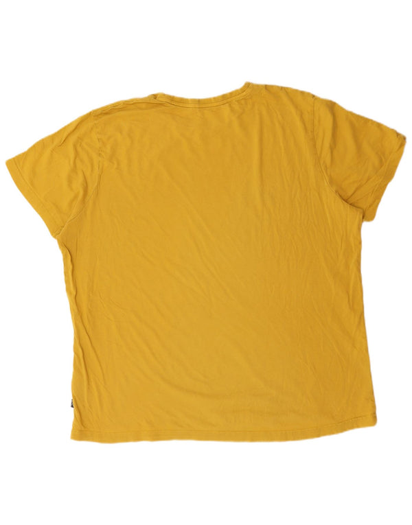 Puma Mens Graphic T-Shirt Top 2XL Yellow Cotton
