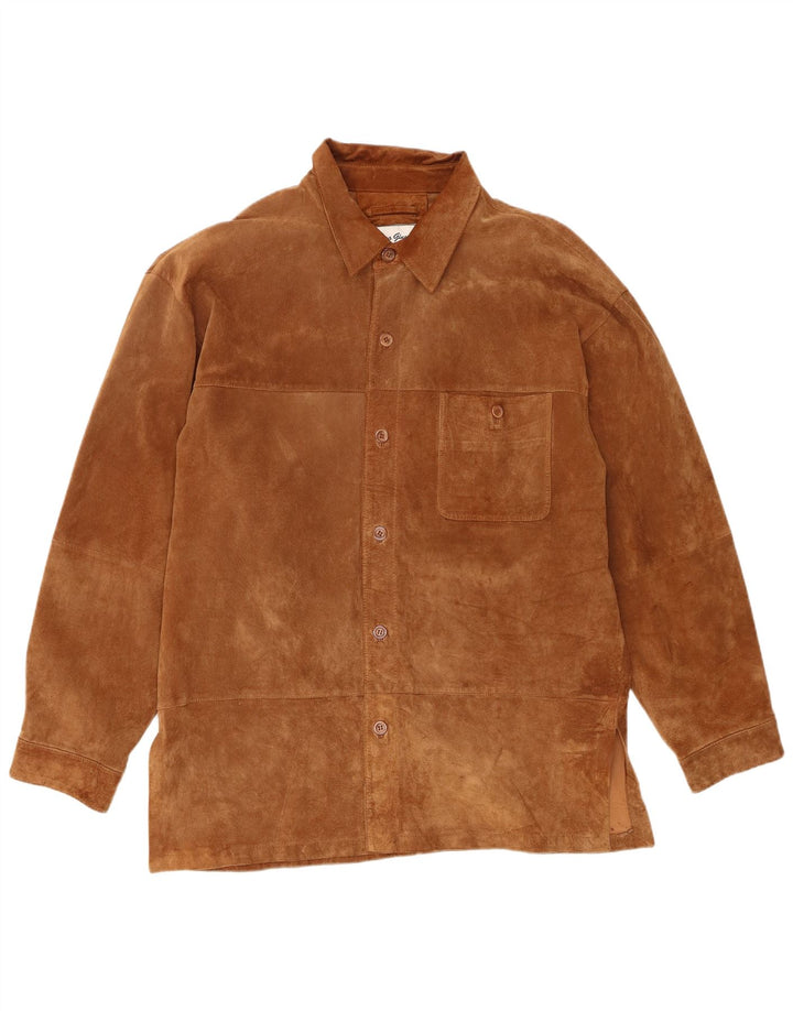 Vintage Mens Suede Jacket UK 42 XL Brown Leather