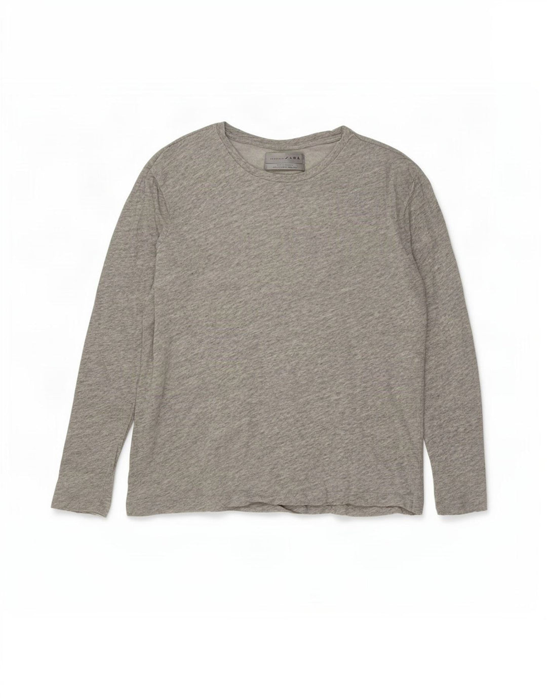 Zara Mens Top Long Sleeve Medium Grey Flecked Cotton
