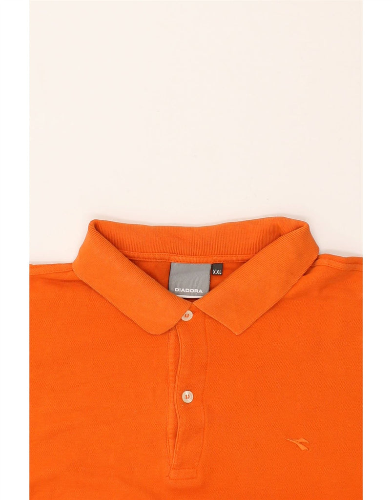 DIADORA Mens Polo Shirt 2XL Orange Cotton | Vintage Diadora | Thrift | Second-Hand Diadora | Used Clothing | Messina Hembry 