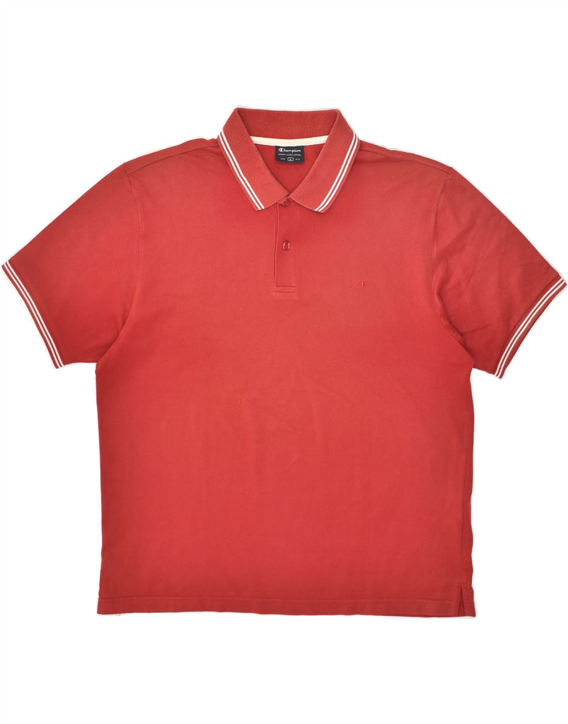 CHAMPION Mens Polo Shirt Large Red Cotton | Vintage Champion | Thrift | Second-Hand Champion | Used Clothing | Messina Hembry 