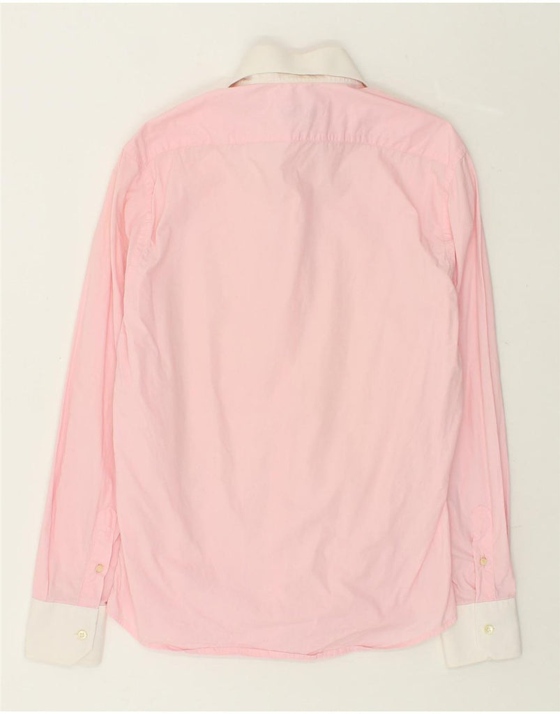 TRUSSARDI Mens Shirt Size 15 1/2 39 Medium Pink Cotton | Vintage Trussardi | Thrift | Second-Hand Trussardi | Used Clothing | Messina Hembry 