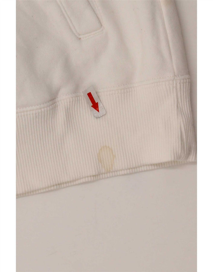 Nike Womens Graphic Tracksuit Top Jacket UK 14 Medium White Cotton