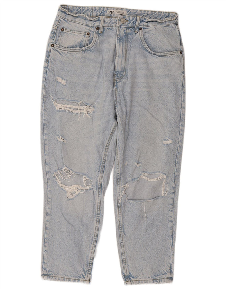 ZARA Mens Distressed Tapered Jeans Large W32 L24 Blue