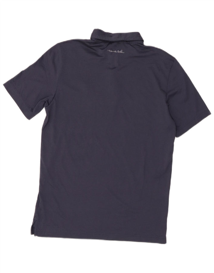 Travis Mathew Mens Graphic Polo Shirt Small Navy Blue Cotton