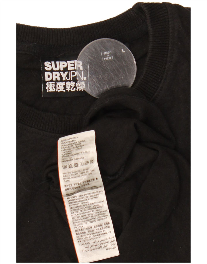 Superdry Mens T-Shirt Top Large Black Cotton