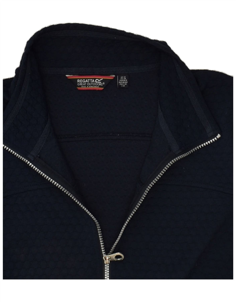 REGATTA Womens Tracksuit Top Jacket UK 12 Medium Navy Blue Polyester | Vintage Regatta | Thrift | Second-Hand Regatta | Used Clothing | Messina Hembry 
