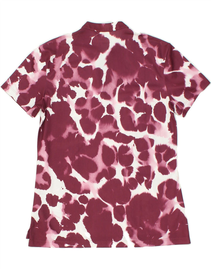 NIKE Womens Dri Fit Standard Fit T-Shirt Top UK 8 Small Maroon Tie Dye | Vintage Nike | Thrift | Second-Hand Nike | Used Clothing | Messina Hembry 