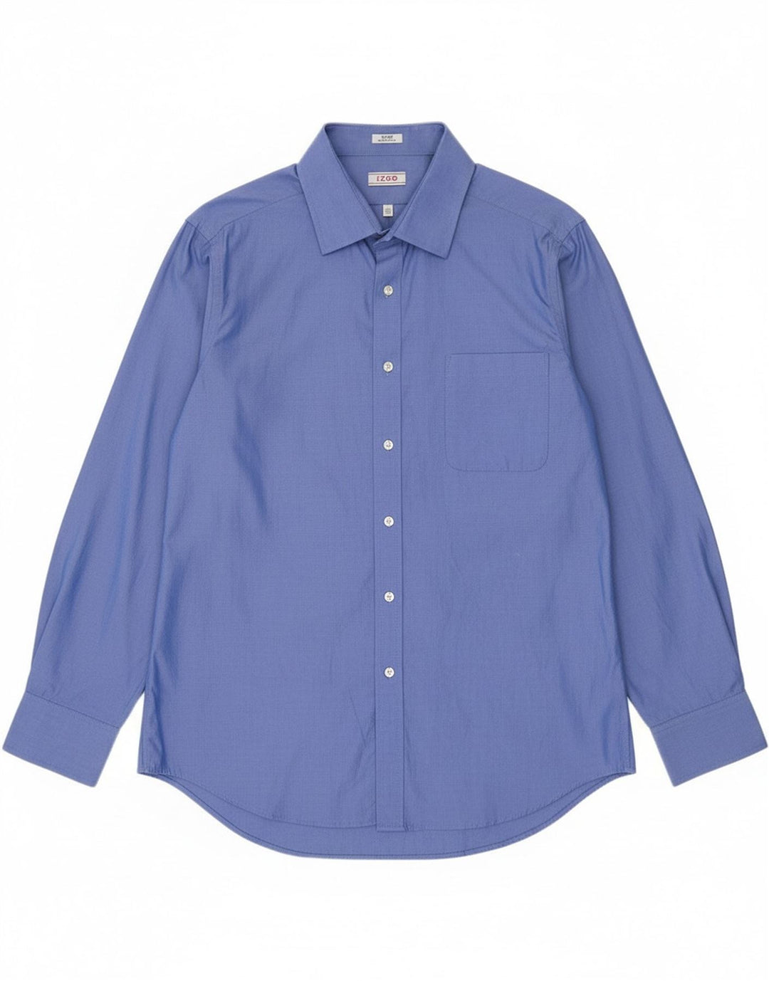 Izod Mens Easy Care Shirt Size 16 1/2 Large Blue Cotton