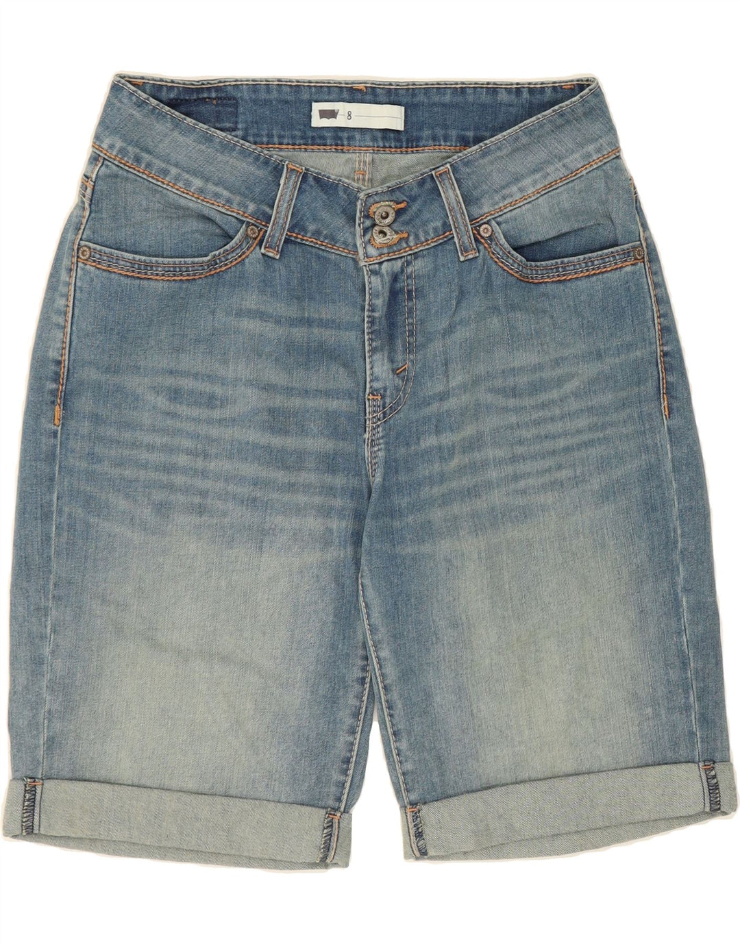 LEVI'S Womens Denim Shorts US 8 Medium W28 Blue Cotton Vintage Levi's and Second-Hand Levi's from Messina Hembry 