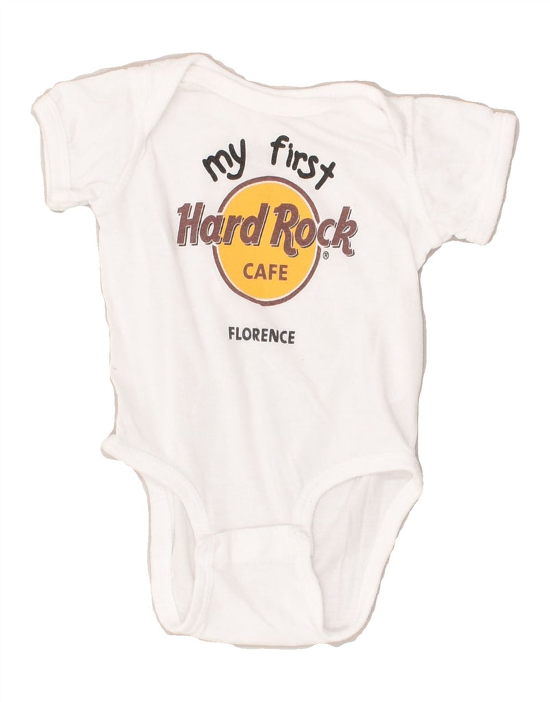 HARD ROCK CAFE Baby Boys Florence Graphic Bodysuit 3-6 Months White Cotton | Vintage Hard Rock Cafe | Thrift | Second-Hand Hard Rock Cafe | Used Clothing | Messina Hembry 