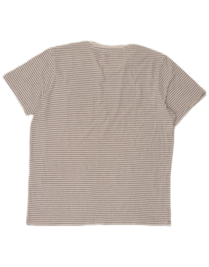 Levi's Mens T-Shirt Top Large White Pinstripe Cotton