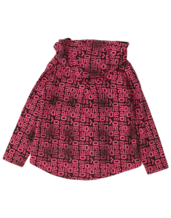 ARENA Girls Graphic Zip Hoodie Sweater 5-6 Years Pink Cotton