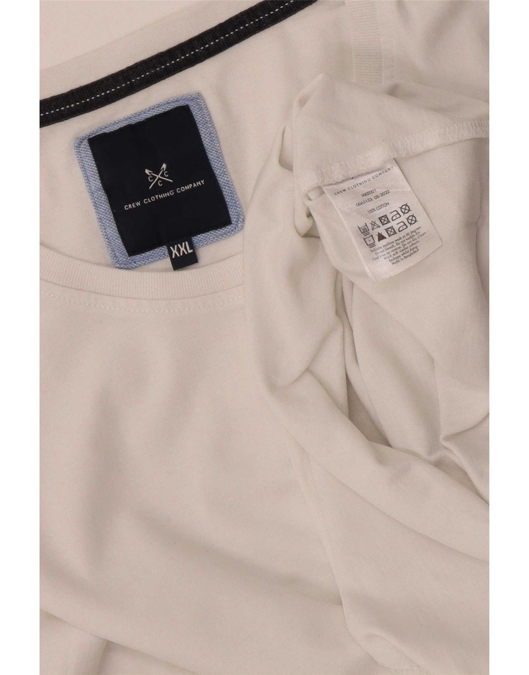 Crew Clothing Mens T-Shirt Top 2XL White Cotton