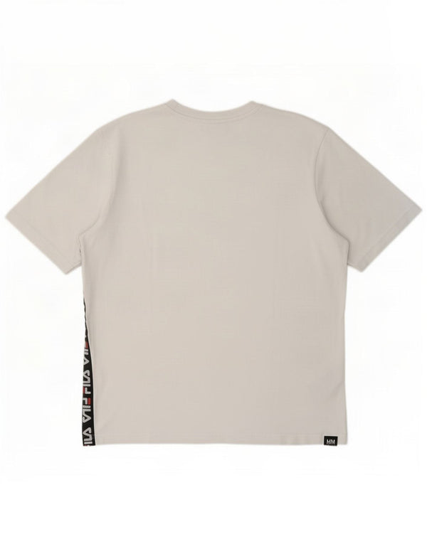 Fila Womens Graphic T-Shirt Top UK 16 Large White Colourblock Cotton