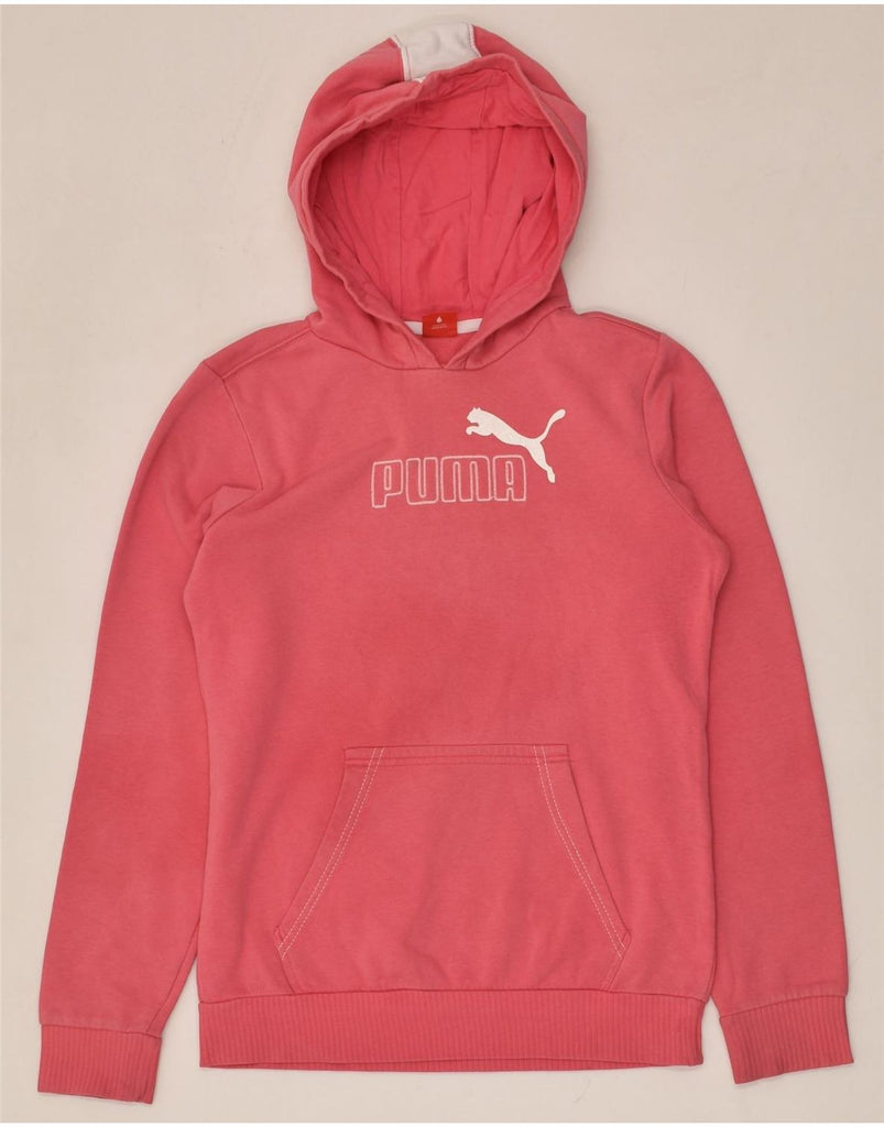 PUMA Girls Graphic Hoodie Jumper 13-14 Years Pink | Vintage Puma | Thrift | Second-Hand Puma | Used Clothing | Messina Hembry 