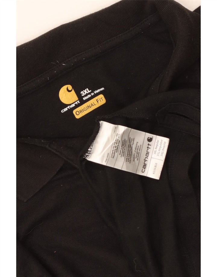 CARHARTT Mens Original Fit Polo Shirt 3XL Black Polyester