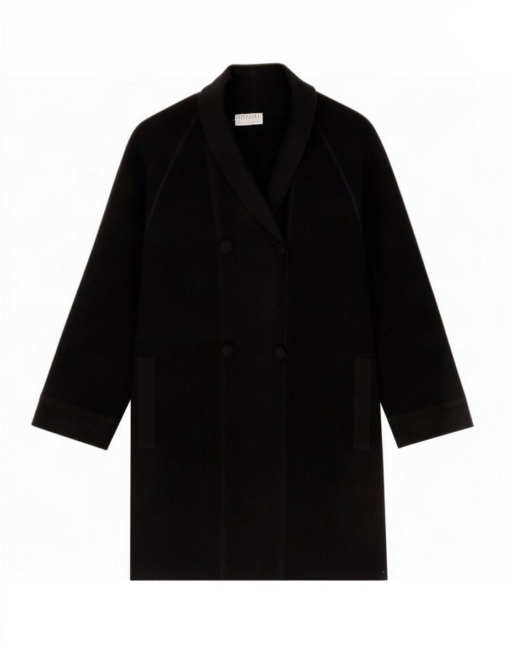 STIZZOLI Womens Double Breasted Coat UK 16 Large Black