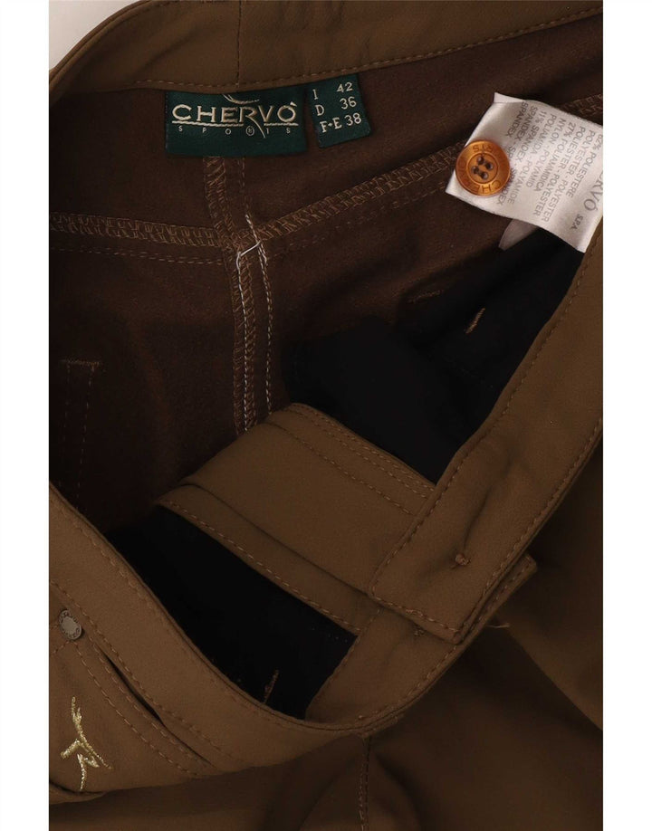 Chervo Womens Bootcut Casual Trousers IT 42 Medium W28 L32 Beige Polyester