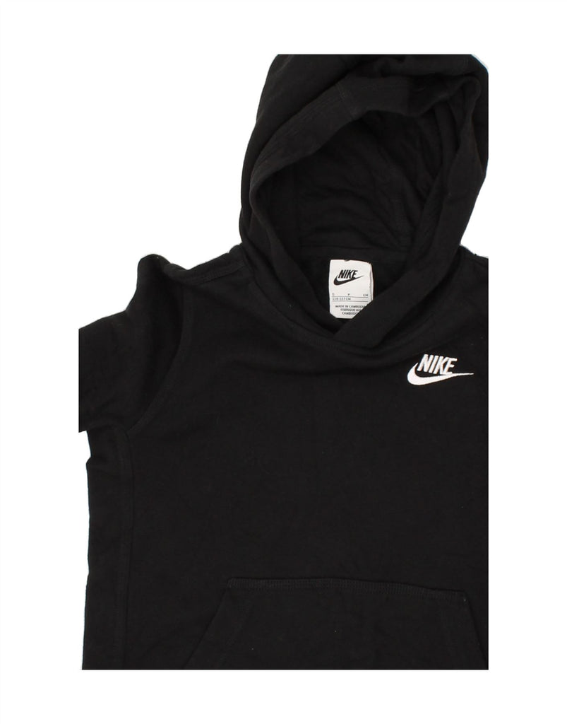 NIKE Boys Graphic Hoodie Jumper 8-9 Years Small Black Cotton | Vintage Nike | Thrift | Second-Hand Nike | Used Clothing | Messina Hembry 