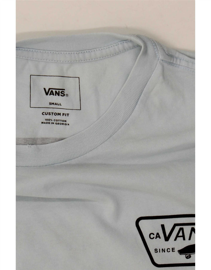 Vans Mens Custom Fit Graphic T-Shirt Top Small Blue Cotton