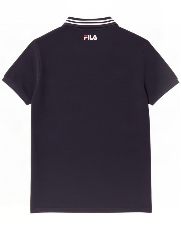 Fila Mens Short Sleeve Graphic Polo Shirt Large Navy Blue Cotton