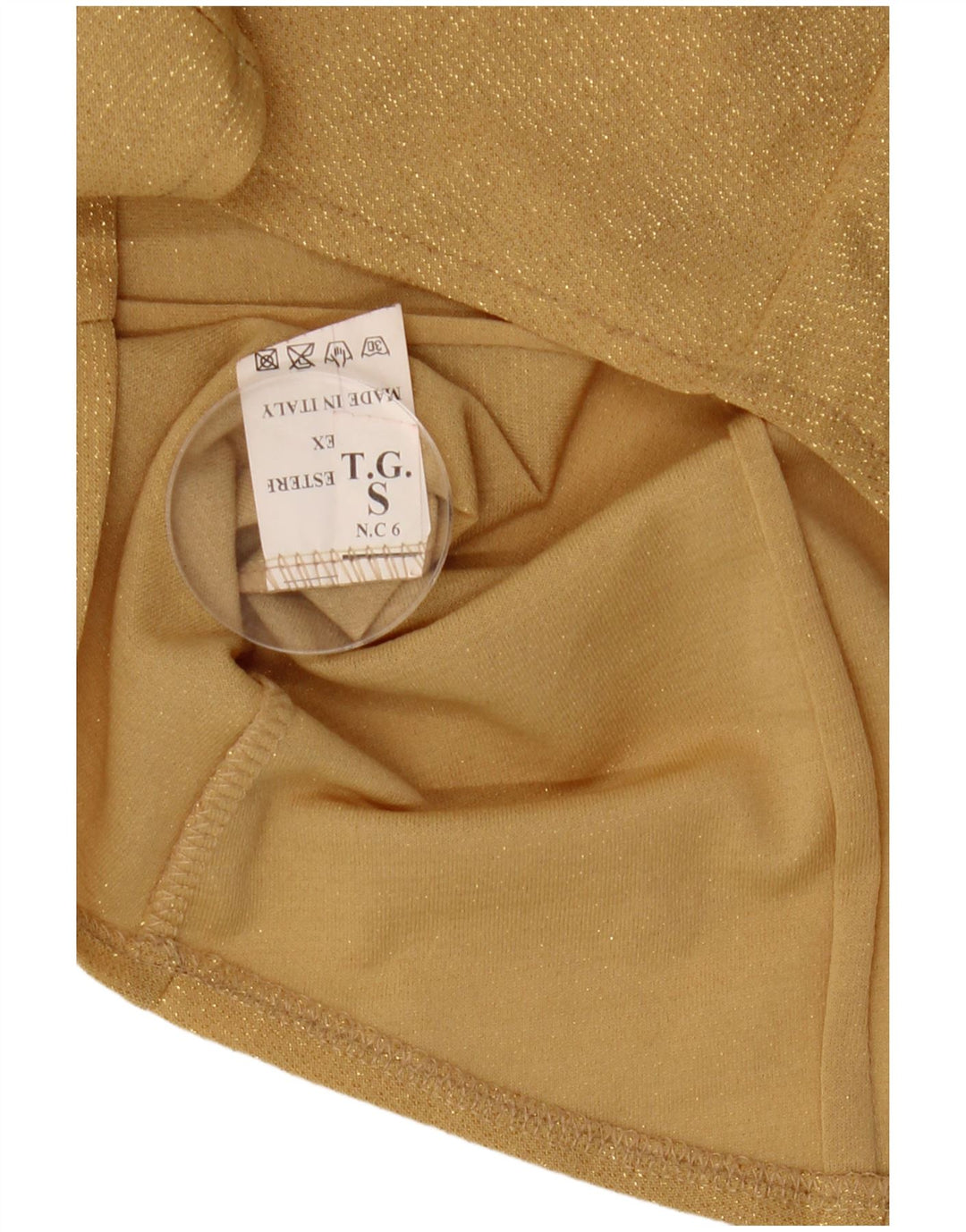 Vintage Womens Shirt UK 10 Small Gold Polyester