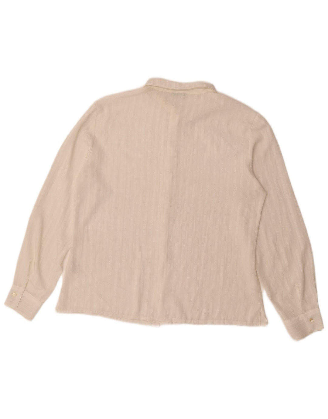 Benetton Womens Shirt Blouse UK 16 Large White Striped Polyester