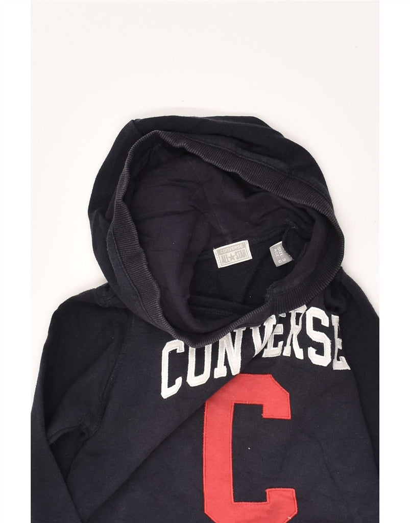 CONVERSE Boys Graphic Hoodie Jumper 5-6 Years Black Cotton | Vintage Converse | Thrift | Second-Hand Converse | Used Clothing | Messina Hembry 