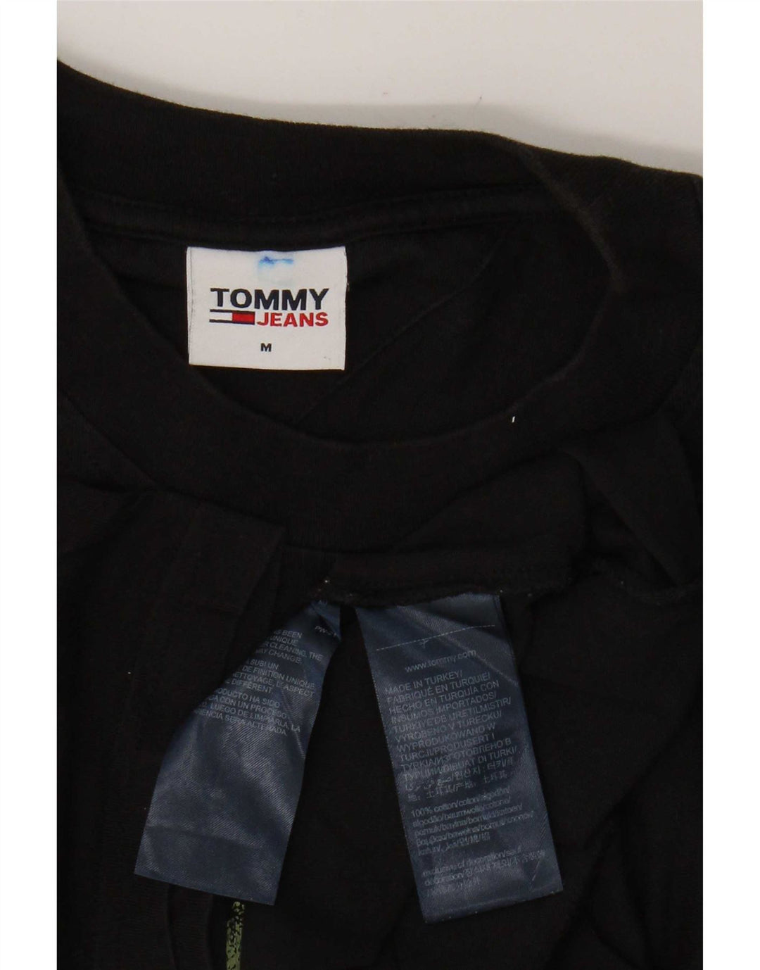 Tommy Hilfiger Mens Graphic T-Shirt Top Medium Black Cotton