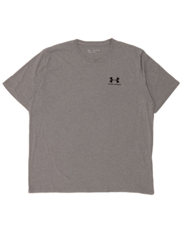 Under Armour Mens Loose Fit T-Shirt Top 2XL Grey Cotton