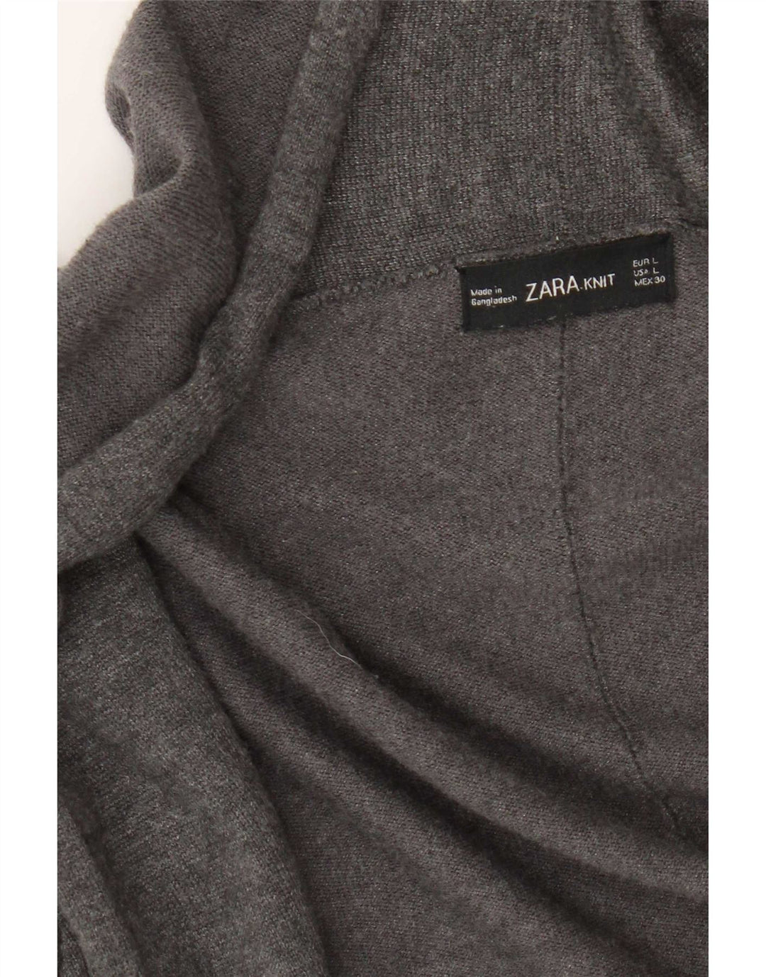 Zara Womens Open Cardigan Sweater UK 14 Large Grey