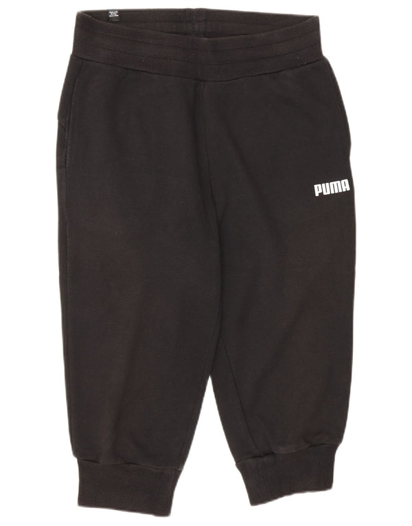 Puma Womens Capri Tracksuit Trousers Joggers UK 10 Small Black Cotton